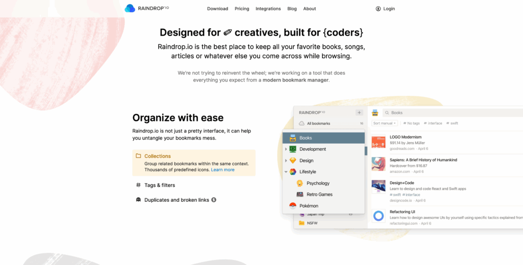 raindrop.io collection manager